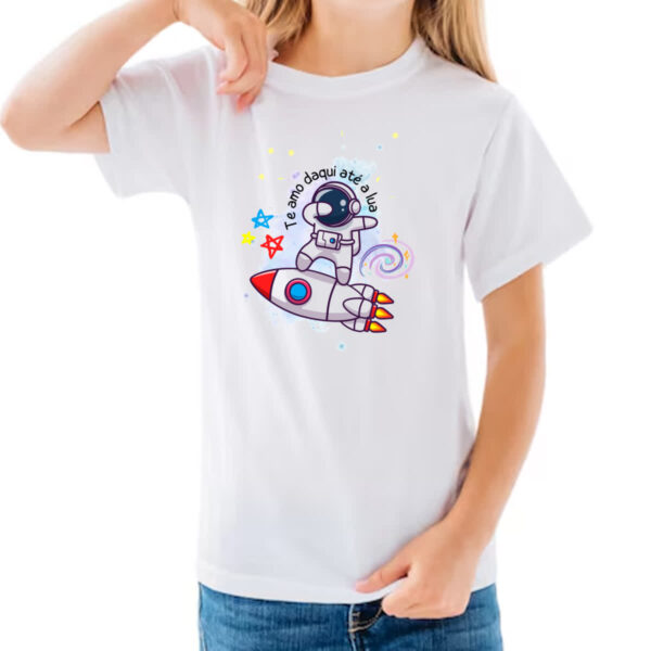 Camiseta Infanto Juvenil Astronauta dab no foquete - Imagem 3