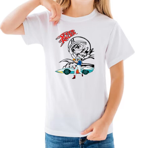 Camiseta Infanto Juvenil Speed Racer logo e grafite - Imagem 3