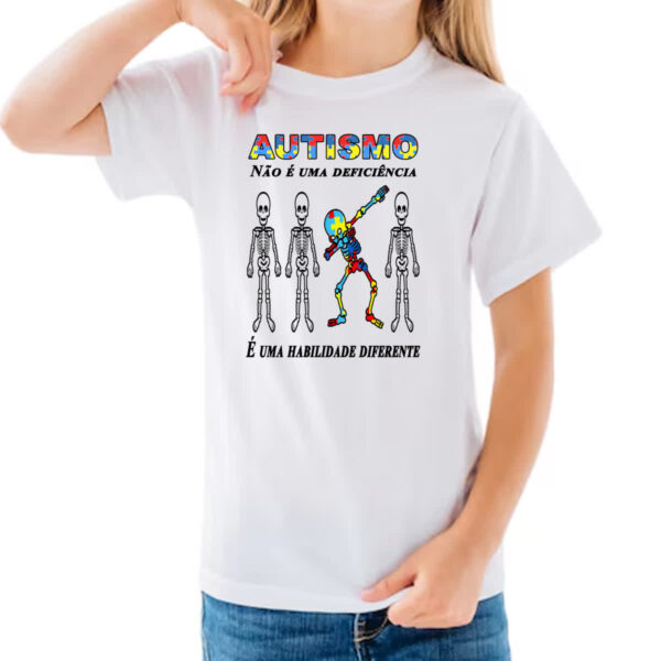 Camiseta Infanto Juvenil Autismo nao deficiencia habilidade diferente - Imagem 3