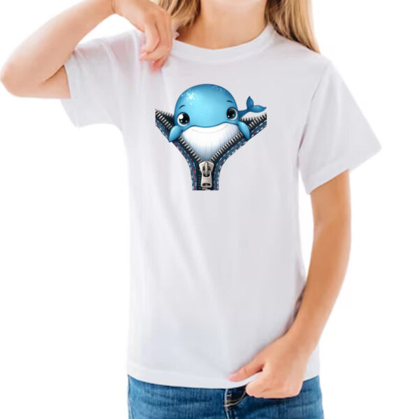 Camiseta Infanto Juvenil Baleia no ziper - Imagem 3