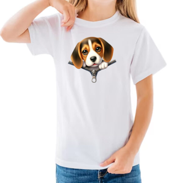 Camiseta Infanto Juvenil Beagle no Ziper - Imagem 3