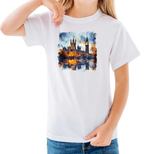 Camiseta Infanto Juvenil Big Ben watercolor - Imagem 3
