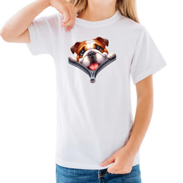 Camiseta Infanto Juvenil Bulldog no Ziper - Imagem 3