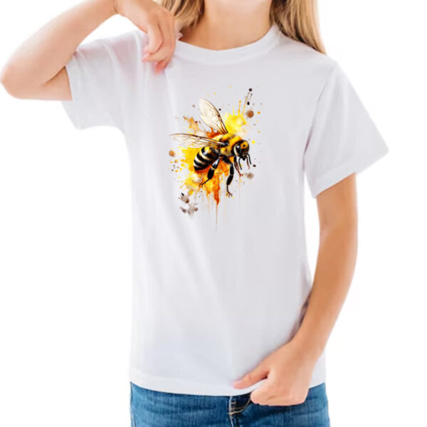 Camiseta Infanto Juvenil Abelha real splash art - Imagem 3
