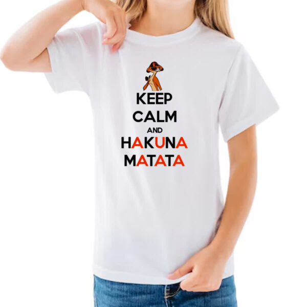 Camiseta Infanto Juvenil Keep Calm and Hakuna Matata - Imagem 3
