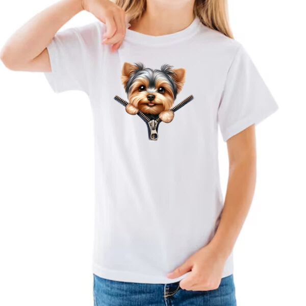 Camiseta Infanto Juvenil Yorkshire Terrier no Ziper - Imagem 3