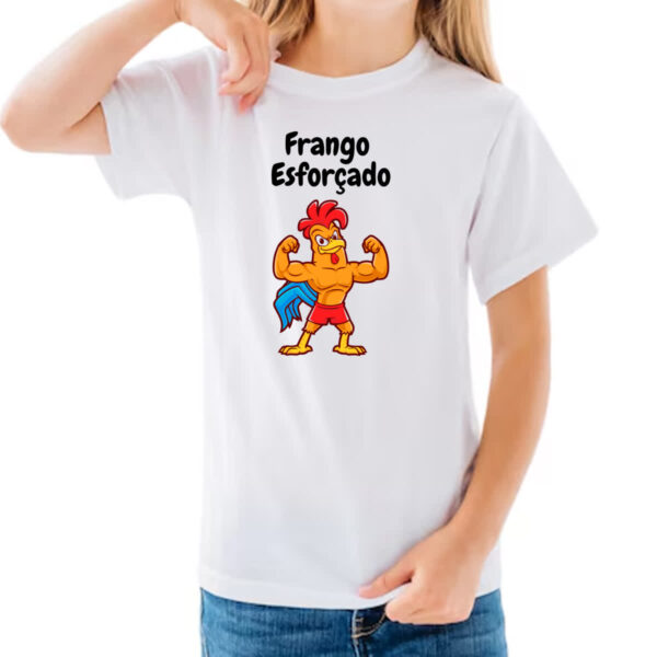 Camiseta Infanto Juvenil Academia frango esforcado - Imagem 3