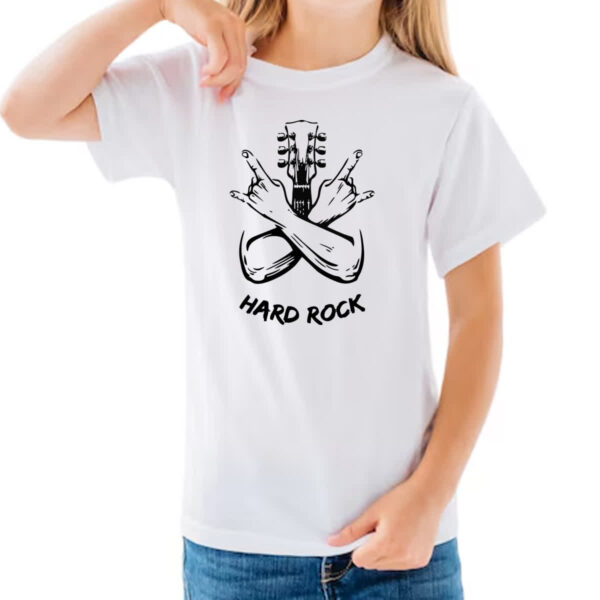 Camiseta Infanto Juvenil Hard Rock Guitarra Maos - Imagem 3