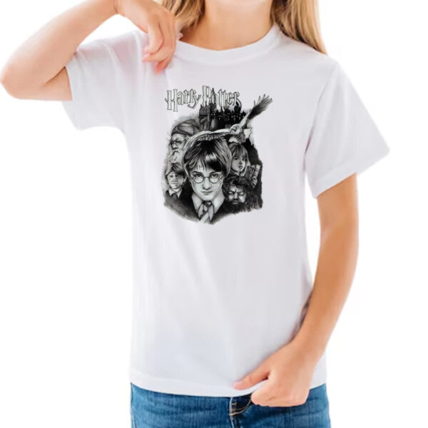 Camiseta Infanto Juvenil Harry Potter Desenho a lapis - Imagem 3