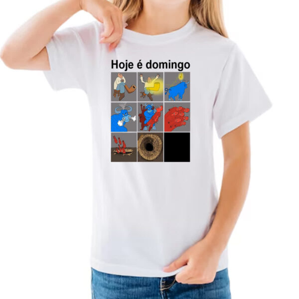 Camiseta Infanto Juvenil Hoje e domingo pe de cachimbo - Imagem 3