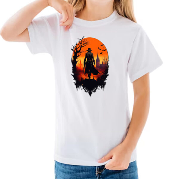 Camiseta Infanto Juvenil Cacador de vampiros sunset art - Imagem 3
