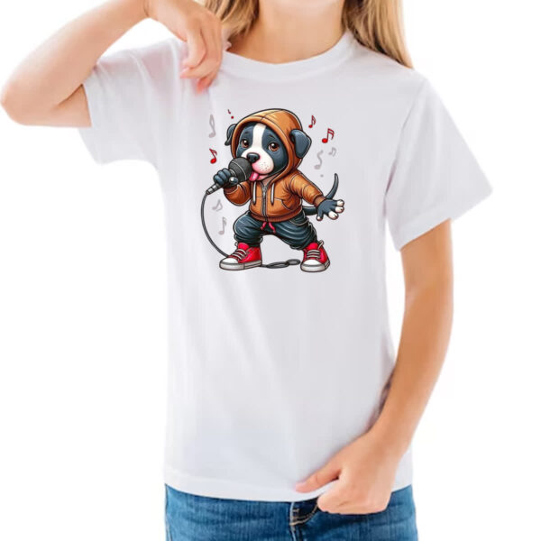 Camiseta Infanto Juvenil Cachorro filhote cantor - Imagem 3