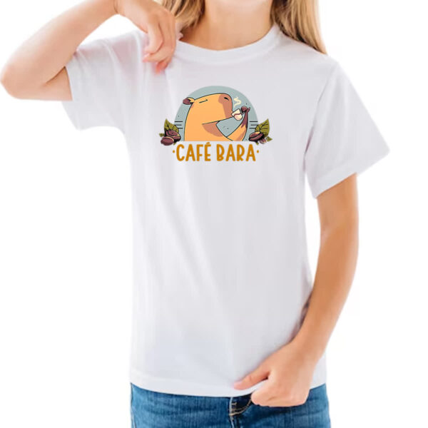 Camiseta Infanto Juvenil Cafe bara capivara - Imagem 3