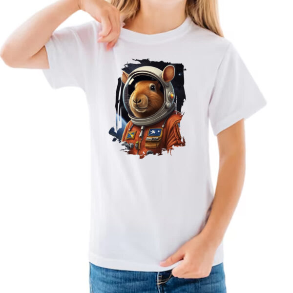 Camiseta Infanto Juvenil Capivara astronauta - Imagem 3
