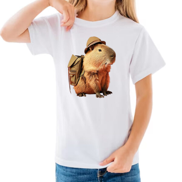 Camiseta Infanto Juvenil Capivara aventureira - Imagem 3