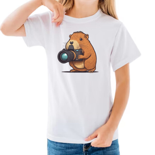 Camiseta Infanto Juvenil Capivara fotografica - Imagem 3