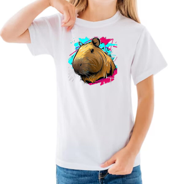 Camiseta Infanto Juvenil Capivara grafite - Imagem 3