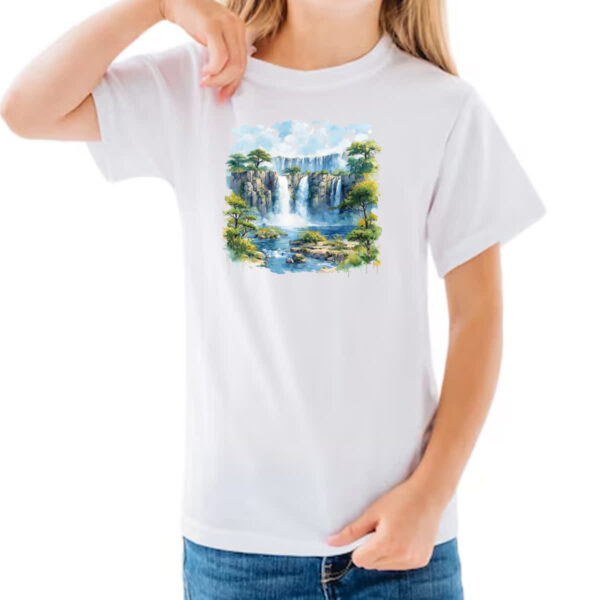 Camiseta Infanto Juvenil Cataratas do Iguacu watercolor - Imagem 3