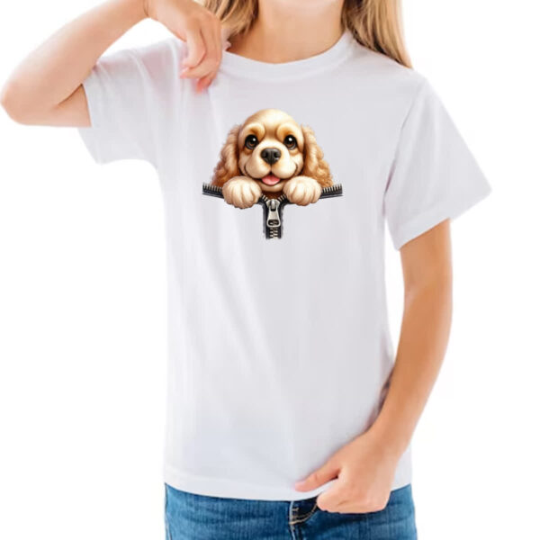 Camiseta Infanto Juvenil Cavalier King Charles Spaniel no Ziper - Imagem 3