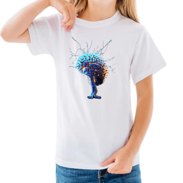 Camiseta Infanto Juvenil Cerebro IA impulsos eletricos - Imagem 3