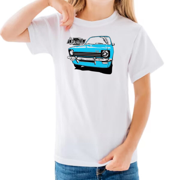 Camiseta Infanto Juvenil Chevette Azul primeira geracao - Imagem 3