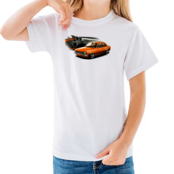 Camiseta Infanto Juvenil Chevette primeira geracao laranja - Imagem 3