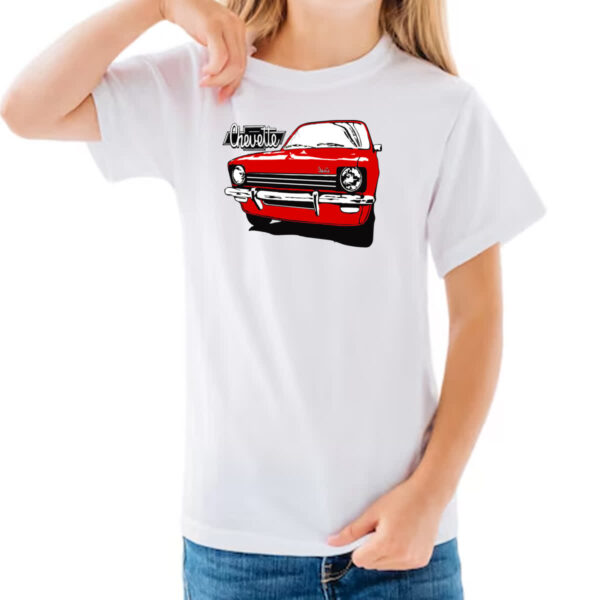 Camiseta Infanto Juvenil Chevette vermelho primeira geracao pintura - Imagem 3
