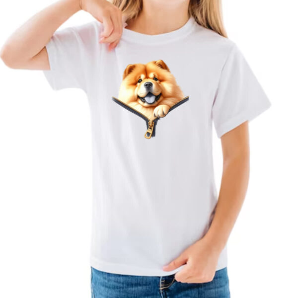 Camiseta Infanto Juvenil Chow Chow no Ziper - Imagem 3