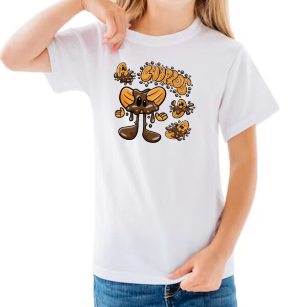 Camiseta Infanto Juvenil Churros chocolate splash - Imagem 3