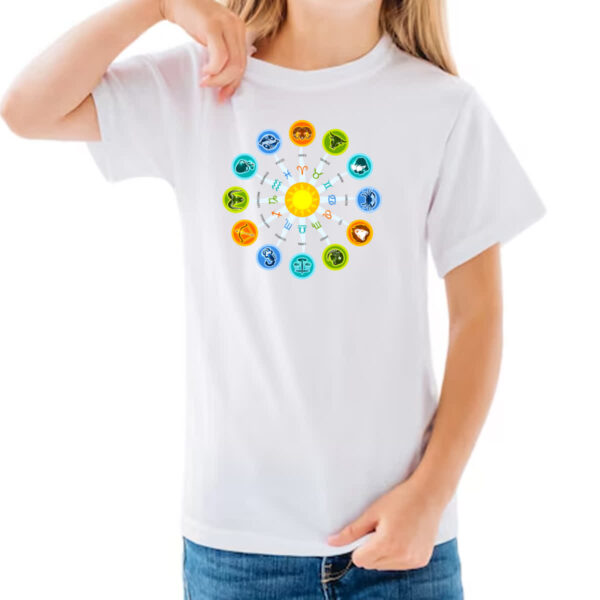 Camiseta Infanto Juvenil Circulo do Zodiaco Signos - Imagem 3
