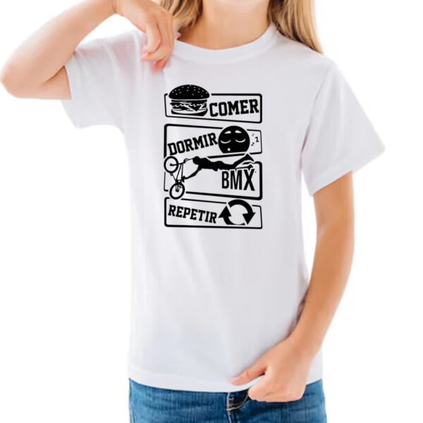 Camiseta Infanto Juvenil Comer Dormir BMX Repetir - Imagem 3