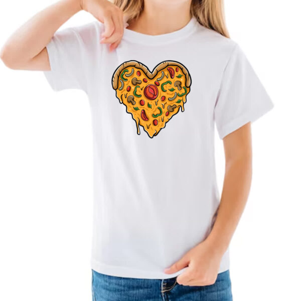 Camiseta Infanto Juvenil Coracao de pizza - Imagem 3