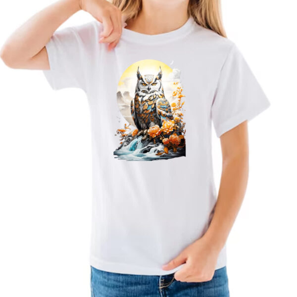 Camiseta Infanto Juvenil Coruja do Gelo Sunset - Imagem 3