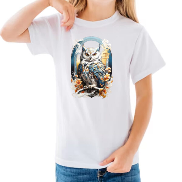 Camiseta Infanto Juvenil Coruja do gelo - Imagem 3