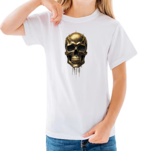 Camiseta Infanto Juvenil Cranio de ouro - Imagem 3