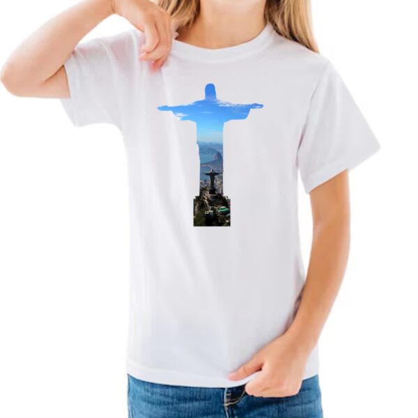 Camiseta Infanto Juvenil Cristo redentor RJ - Imagem 3