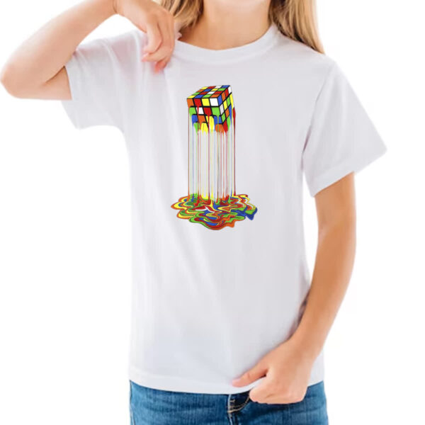 Camiseta Infanto Juvenil Cubo magico derretendo - Imagem 3