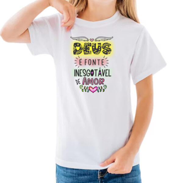 Camiseta Infanto Juvenil Deus fonte de amor - Imagem 3