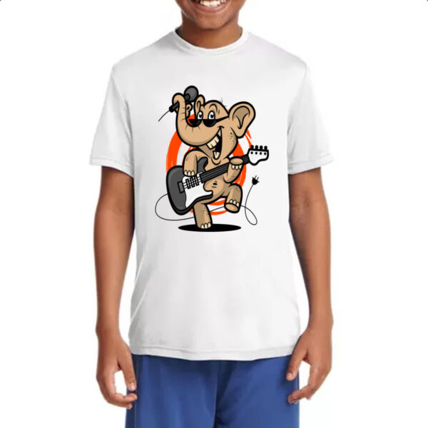 Camiseta Infanto Juvenil Elefante Guitarrista - Imagem 4