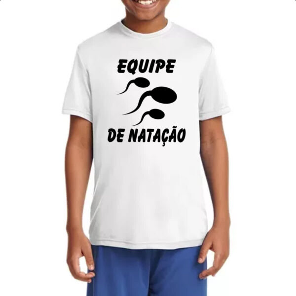 Camiseta Infanto Juvenil Equipe de natacao espermatozoides - Imagem 4