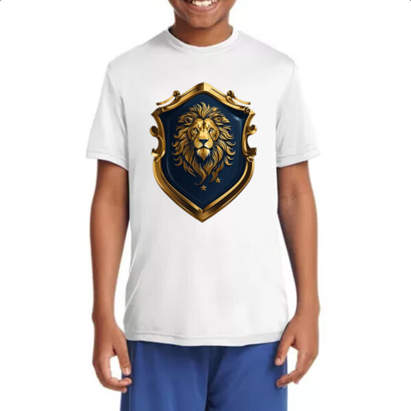 Camiseta Infanto Juvenil Escudo dourado leao de juda - Imagem 4