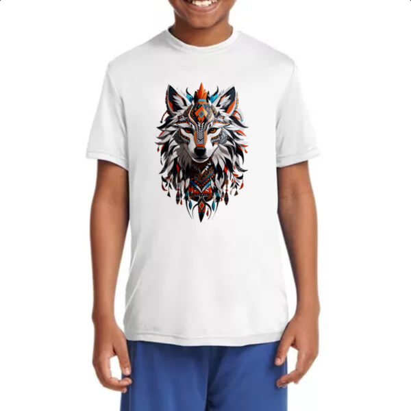 Camiseta Infanto Juvenil Espirito lobo tribal - Imagem 4