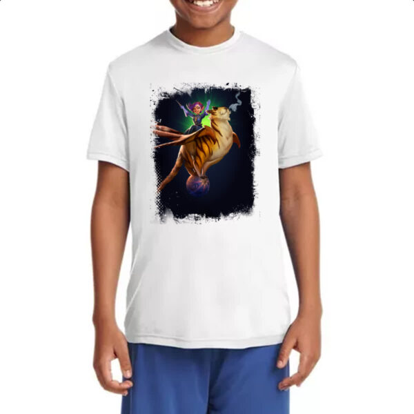 Camiseta Infanto Juvenil Empires and Puzzles Heroi Eiora e Fluffy - Imagem 4