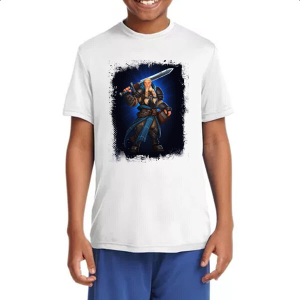 Camiseta Infanto Juvenil Empires and Puzzles Heroi Rei Arthur - Imagem 4