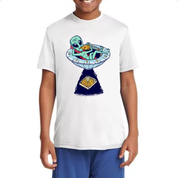 Camiseta Infanto Juvenil ET roubando pizza - Imagem 4
