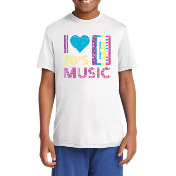 Camiseta Infanto Juvenil Eu amo musica anos 70 - Imagem 4