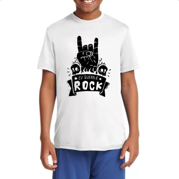 Camiseta Infanto Juvenil Eu quero e Rock - Imagem 4