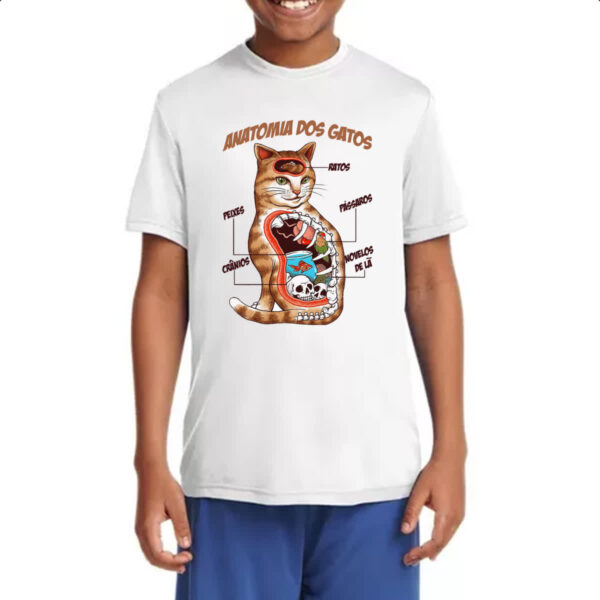 Camiseta Infanto Juvenil Anatomia dos gatos - Imagem 4