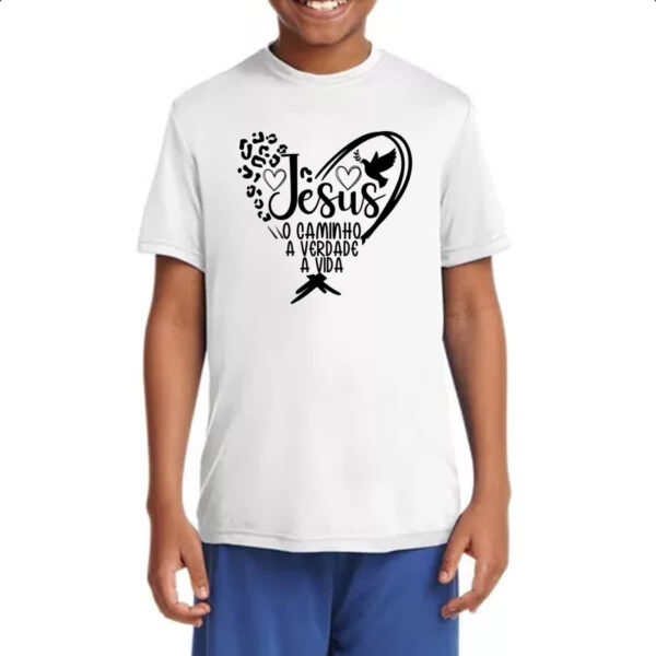 Camiseta Infanto Juvenil Jesus caminho verdade e a vida 06 - Imagem 4