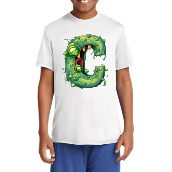 Camiseta Infanto Juvenil Zumbi Alfabeto Letra C - Imagem 4